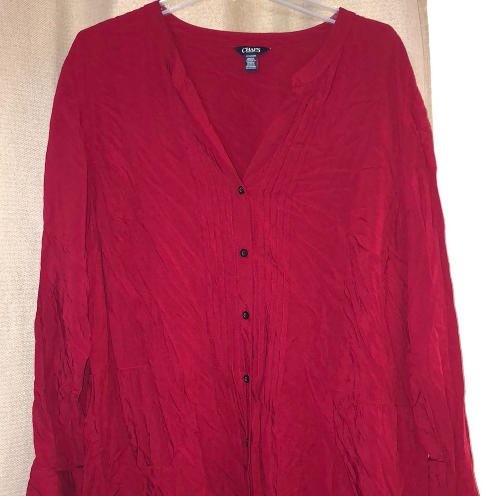 NWT 2X red button down Chaps